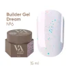 Гель для нарощування нігтів з декоративними хлоп`ями VALERI Builder Gel Dream №006, 15 мл - 1
