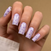 Гель для нарощування VALERI Builder Gel Flower №02 Молочний із фіолетовими сухоцвітами, 15 мл - 3