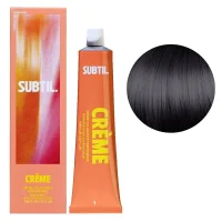 1 Стійка крем-фарба для волосся, 60 мл CREME Permanent Hair Color SUBTIL (чорний натуральний)