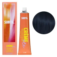 2/10 Стійка крем-фарба для волосся, 60 мл CREME Permanent Hair Color SUBTIL (чорно-синій)