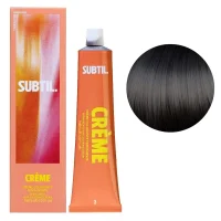 3 Стійка крем-фарба для волосся, 60 мл CREME Permanent Hair Color SUBTIL (темно-коричневий натуральний)