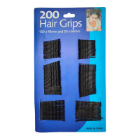 Невидимки для волосся (чорні) 200 шт (150х45мм, 50х65мм) Hair Grips Y.R.E