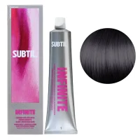 1 Безаміачна стійка крем-фарба для волосся, 60 мл Permanent Hair Color INFINITE SUBTIL (чорний натуральний)