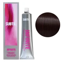 4/15 Безаміачна стійка крем-фарба для волосся, 60 мл Permanent Hair Color INFINITE SUBTIL (коричневий попелясто-махагоновий)