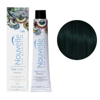1/99 Крем-фарба для волосся перманентна, 100 мл Hair Color Nouvelle (зелено-чорний)