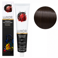 4/7 Коричневий шоколадний Стійка крем-фарба для волосся, 100мл  Permanent Hair Color Cream LUXOR Professional 