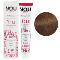 7 Крем-фарба стійка з фруктовими кислотами, 100 мл Permanent hair color cream You look Professional (блондин)
