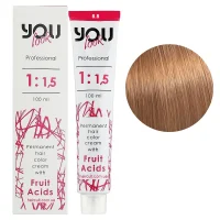 8/8 Крем-фарба стійка з фруктовими кислотами, 100 мл Permanent hair color cream You look Professional (світлий блондин бежевий)