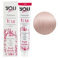 12/01 Крем-фарба стійка з фруктовими кислотами, 100 мл Permanent hair color cream You look Professional (суперосвітлювальний блондин натуральний попелястий)