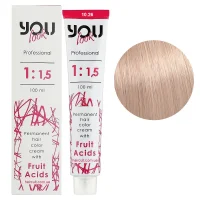 10/26 Крем-фарба стійка з фруктовими кислотами, 100 мл Permanent hair color cream You look Professional (екстрасвітлий блондин перламутрово-рожевий)