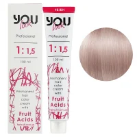 10/021 Крем-фарба стійка з фруктовими кислотами, 100 мл Permanent hair color cream You look Professional (екстрасвітлий блондин натуральний перламутровий попелястий)