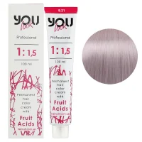 9/21 Крем-фарба стійка з фруктовими кислотами, 100 мл Permanent hair color cream You look Professional (дуже світлий блондин перламутрово-попелястий)