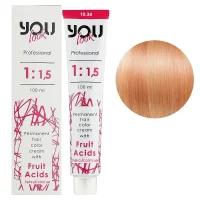 10/34 Крем-фарба стійка з фруктовими кислотами, 100 мл Permanent hair color cream You look Professional (екстрасвітлий блондин золотисто-мідний)