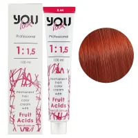 8/44 Крем-фарба стійка з фруктовими кислотами, 100 мл Permanent hair color cream You look Professional (світлий блондин мідний інтенсивний)