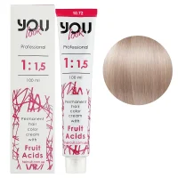 10/72 Крем-фарба стійка з фруктовими кислотами, 100 мл Permanent hair color cream You look Professional (екстрасвітлий блондин коричнево-перламутровий)