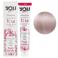10/21 Крем-фарба стійка з фруктовими кислотами, 100 мл Permanent hair color cream You look Professional (екстрасвітлий блондин перламутрово-попелястий)