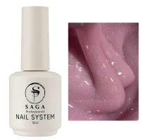 Гель рідкий для зміцнення нігтів з шимером, 15 мл №19 Liquid Gel SAGA Professional