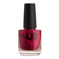 Лак для нігтів NUB Nail Polish №105 Малинові блискітки різного розміру на прозорій основі, 14 мл 
