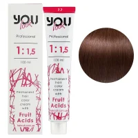 7/7 Крем-фарба стійка з фруктовими кислотами, 100 мл Permanent hair color cream You look Professional (блондин шоколадний)