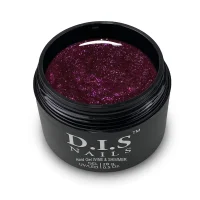 Гель моделюючий D.I.S.Nails Hard Cover WINE & SHIMMER Винний із шиммером, 28 г
