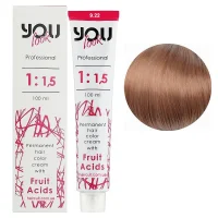 9/22 Крем-фарба стійка з фруктовими кислотами, 100 мл Permanent hair color cream You look Professional (дуже світлий блондин перламутровий інтенсивний)