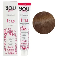 8/00 Крем-фарба стійка з фруктовими кислотами, 100 мл Permanent hair color cream You look Professional (світлий блондин інтенсивний)