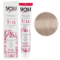 12/1 Крем-фарба стійка з фруктовими кислотами, 100 мл Permanent hair color cream You look Professional (суперосвітлювальний блондин попелястий)