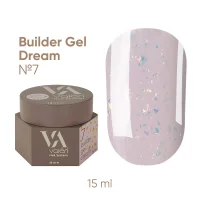 Гель для нарощування нігтів з декоративними хлоп`ями VALERI Builder Gel Dream №007, 15 мл