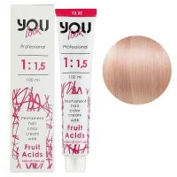 12/32 Крем-фарба стійка з фруктовими кислотами, 100 мл Permanent hair color cream You look Professional (суперосвітлювальний блондин золотисто-перламутровий)
