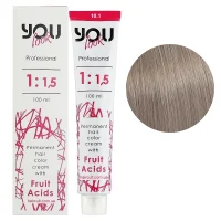 10/1 Крем-фарба стійка з фруктовими кислотами, 100 мл Permanent hair color cream You look Professional (екстрасвітлий блондин попелястий)