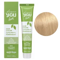 10/0 Стійка крем-фарба для волосся, 100 мл Hair Color Cream PERMANENT GLAMOUR You look Professional (платиновий блондин натуральний)