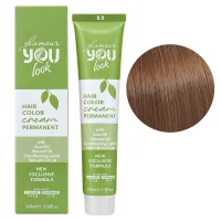 8/0 Стійка крем-фарба для волосся, 100 мл Hair Color Cream PERMANENT GLAMOUR You look Professional (світлий блондин натуральний)