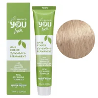 10/01 Стійка крем-фарба для волосся, 100 мл Hair Color Cream PERMANENT GLAMOUR You look Professional (платиновий блондин натурально-попелястий)