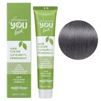 6/12 Стійка крем-фарба для волосся, 100 мл Hair Color Cream PERMANENT GLAMOUR You look Professional (темний блондин попелясто-перламутровий)