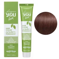 7/38 Стійка крем-фарба для волосся, 100 мл Hair Color Cream PERMANENT GLAMOUR You look Professional (блондин шоколадний)