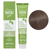 7/72 Стійка крем-фарба для волосся, 100 мл Hair Color Cream PERMANENT GLAMOUR You look Professional (темний блондин шоколадно-перламутровий)