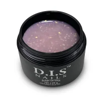 Гель моделюючий для нарощування нігтів D.I.S.Nails BUILDER GEL №064 Рожевий з голографічними каміфубуками, 28 г 