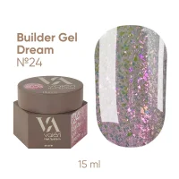 Гель для нарощування нігтів з блискітками VALERI Builder Gel Dream №024, 15 мл