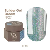 Гель для нарощування нігтів з блискітками VALERI Builder Gel Dream №027, 15 мл