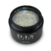 Гель моделюючий з блискітками D.I.S.Nails Hard Cover STAR GREEN Зелені блискітки, 28 г