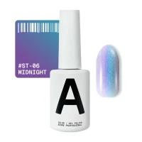 Гель-лак котяче око з перламутровим пігментом ADORE Gel Polish Satin Cat’s Eye "ST" №06 midnight, 12 мл 