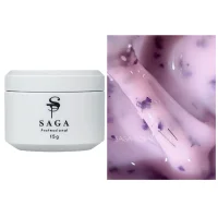 Гель рідкий для зміцнення нігтів SAGA Professional Liquid FLORAL Gel №02 Молочно-рожевий з сухоцвітами, 15 мл  
