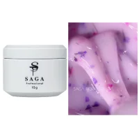 Гель рідкий для зміцнення нігтів SAGA Professional Liquid FLORAL Gel №03 Пастельно-рожевий з сухоцвітами, 15 мл  