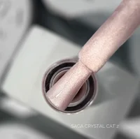 Гель-лак SAGA Professional Gel Polish Crystal Cat №02 Ніжний пудрово-рожевий з ефектом котячого ока, 10 мл 