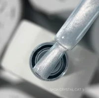 Гель-лак SAGA Professional Gel Polish Crystal Cat №03 Світлий сіро-блакитний з ефектом котячого ока, 10 мл 