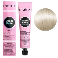 10AG Тонер для волосся на лужній основі без аміаку SUPER SYNC  Pre-Bonded MATRIX, 90 мл (екстрасвітлий блондин попелясто-золотистий) 