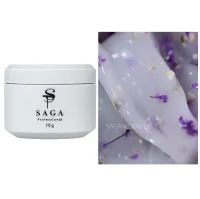 Гель рідкий для зміцнення нігтів SAGA Professional Liquid FLORAL Gel №07 Холодний молочний з сухоцвітами, 15 мл  