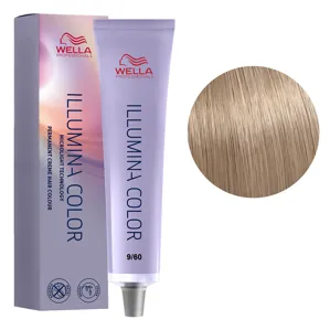 9/60 яскравий блондин натурально-фіолетовий Стійка крем-фарба для волосся, 60 мл ILLUMINA COLOR Wella Professionals