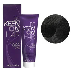 3/0 темно-коричневий натуральний Стійка крем-фарба для волосся, 100 мл Colour Cream XXL KEEN