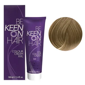 8/0 світлий блондин натуральний Стійка крем-фарба для волосся, 100 мл Colour Cream XXL KEEN